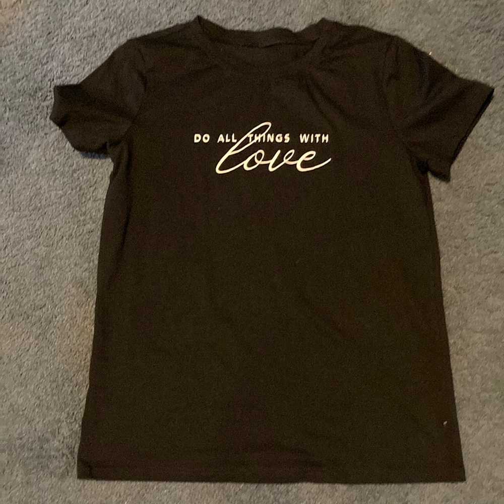 Black t shirt with sweet saying